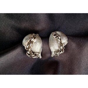 Rare Find Vintage KRAMER Earrings Signed Silver Tone